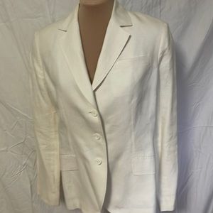 Brooks Brothers White Linen Blazer Size 8